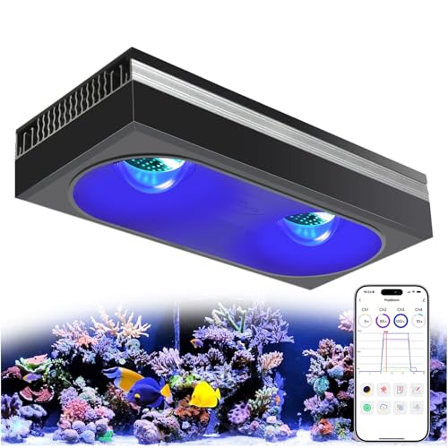 RL180 Reef Marine Led Aquarium Lighting Full Spectrum Reef Aquarium LED Lighitng for Coral Saltwater Fish Tank (RL180 with Hang Kit) - size: RL180 With Hang Kit