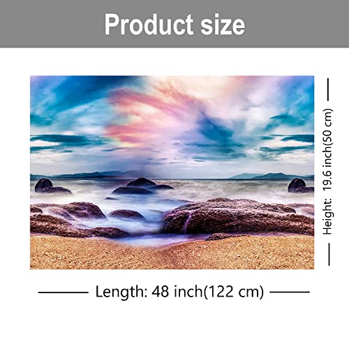 ELEBOX Fish Tank Background Aquatic Plant Reef Beach Aquarium Wallpaper Background Double Sides Background Poster - color: L