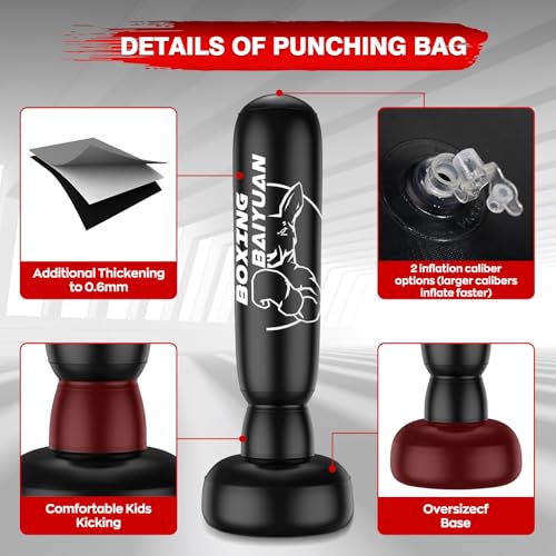 Freestanding Punching Bag for Adults Teens, Thickened Boxing Bag with Stand