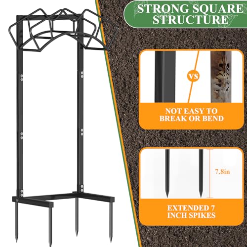 Super Stable Garden Hose Holder, Detachable Water Hose Holders Stand Holds 160-Feet Freestanding Hose Storage Hanger Rack for Outside Yard Lawn Farm (Black) - color: Black
