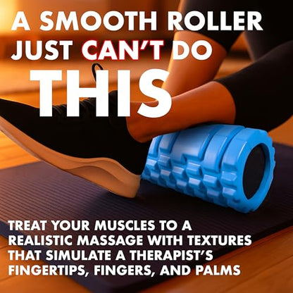 321 STRONG Patented 3-Zone Massage Roller, Medium Density for Exercise - color: Aqua