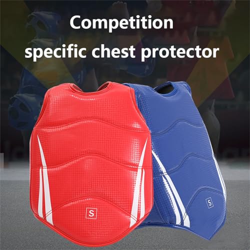 Martial Arts Chest Protector, Taekwondo Boxing MMA Muay Thai Kickboxing Karate Sparring Body Guard Training Protective Pad - color: Blue, size: Medium