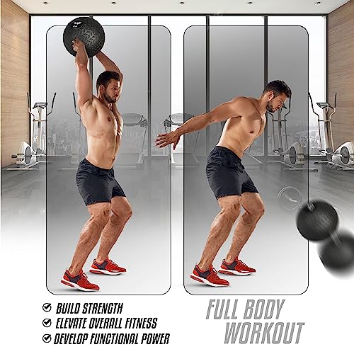Yes4All Sand-Filled Slam Ball for Strength Training - color: Black, size: 15lbs