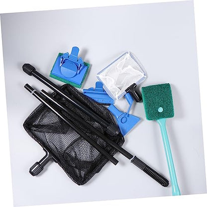 BESPORTBLE Fish Tank Kit with Scraper Gravel Rake Plant Fork Sponge Spoon Net Durable Aquarium Tools for Easy Tank Maintenance Green