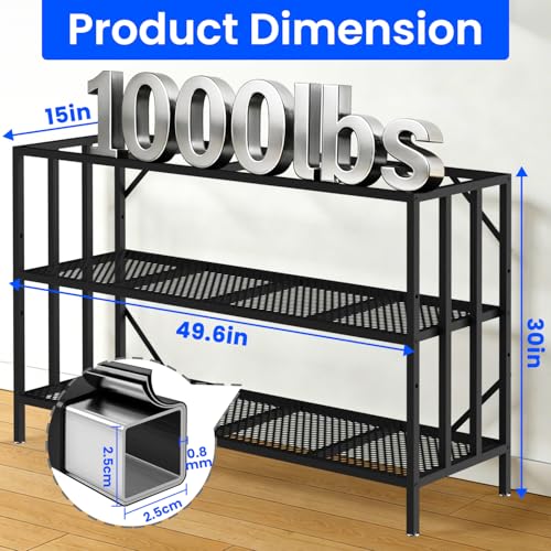 55-75 Gallon Aquarium Stand, Heavy Duty 3 Tier Fish Tank Stand with Adjustable Storage Shelf, Metal Frame Holds 1000 LBS, Stable Anti-Slip Design (55-75 Gallon)