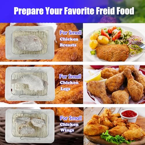 Batter Bowl, Breading Bowl with Lid Flour Shaker for Seasoning Fried Chicken, Fish, Shrimp, Just Flip (Blue)