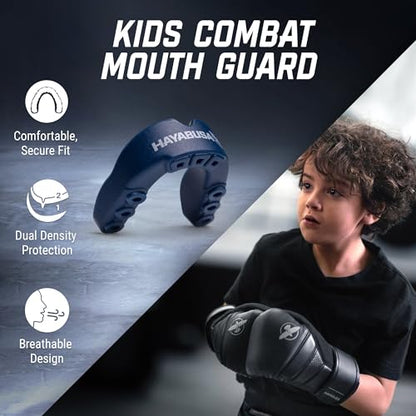 Hayabusa Combat Sports Mouth Guard Youth, Kids and Adult Sizes Comes with Case - Blue/Yellow, Youth - color: Blue/Yellow, size: Youth