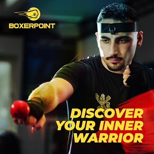 Boxing Reflex Ball for Adults - React Reflex Balls on String with Headband, Carry Bag and Hand Wraps - Improve Hand Eye Coordination, Punching Speed, Fight Reaction