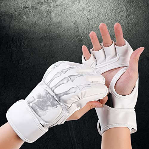 Boxing Gloves MMA Half Mitts Hand Guard Open Palm Gear Half Finger Sport Mittens PU Leather Thicken Pad Breathable Suitable for Grappling