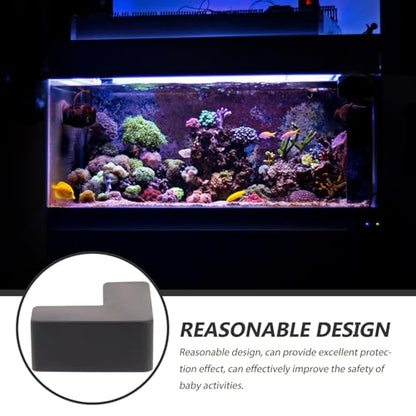 SECFOU 6pcs Black Silicone Corner Protectors Fish Tank Corner Guards Soft Safety Bumpers for Aquarium and Pet Carrier Edge Collision Prevention