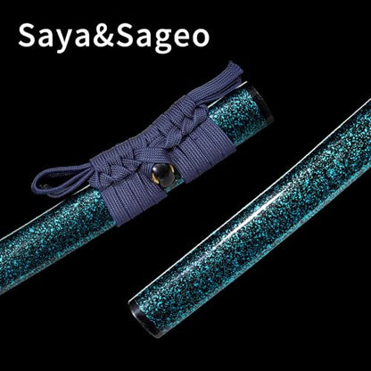 41-Inch Handmade Katana, Full Tang Clay-Tempered Spring Steel Collectible for Adults - color: L6-Steel 3