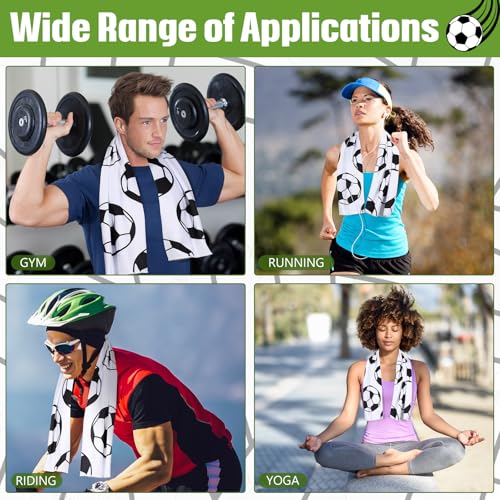 12 Pcs Soccer Cooling Towels Sweat Rag Soccer Essentials - color: White, size: Soccer