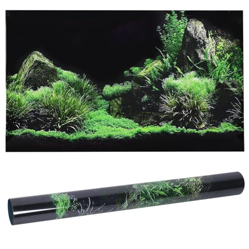 Aquarium Background Sticker, Fish Tank Seafloor Water Grass Decoration Painting, PVC Sticker for Fish Tank, Tropical Marine Landscape (61 * 30cm) - size: 61*30cm