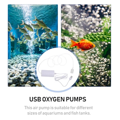 DOITOOL Mini USB Oxygen Pump for Aquarium Tank, Silent Portable Air Aerator Pump with White Case, Small Oxygen Tank Accessory for Home and Outdoor Fishing