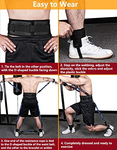 Boxing Resistance Bands Set for Speed and Agility, Workout Band Ankle Exercise Bands Legs Ankle Straps for Resistance Training Enhance Explosive Power - color: Green-300lbs