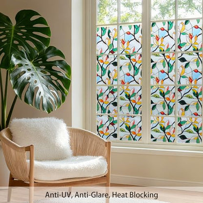 DKTIE 2nd Gen Frosted Glass Window Privacy Film for Glass Windows Two-Way Privacy Day and Night, Home Decor, Anti-UV, Anti-Glare, Heat Blocking (S691, 17.7in X 78.7in)