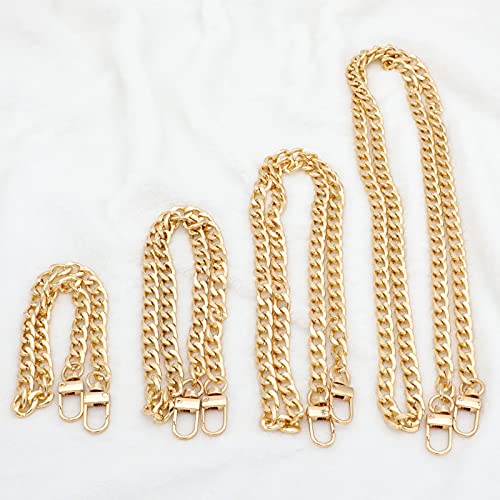 RAPUDA 4 Pieces Different Sizes Iron Replacement Flat Chains Iron, Metal Chain Strap for DIY Purse Handbag Shoulder Crossbody Bag Clutch (15.4 Inch, 23.6 Inch, 31. 4 Inch, 47.2 Inch) Gold - color: Gold