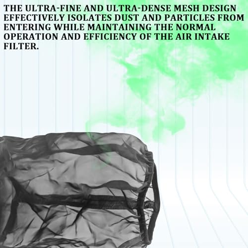 Cold Air Intake Filter Cover, Thickened Dust-proof Water-proof Motorcycle Universal Air Intake Cover Filter Sock Compatible with Harley Davidson Touring, for High Flow Cone Air Filter (L)