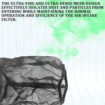 Cold Air Intake Filter Cover, Thickened Dust-proof Water-proof Motorcycle Universal Air Intake Cover Filter Sock Compatible with Harley Davidson Touring, for High Flow Cone Air Filter (L)