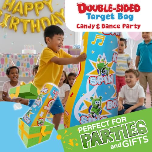 INFLATABLE DUDES Kids Punching Bag- Bop Bag | Sand-Base - color: Gummibar | Pre-filled with Sand, size: 47"