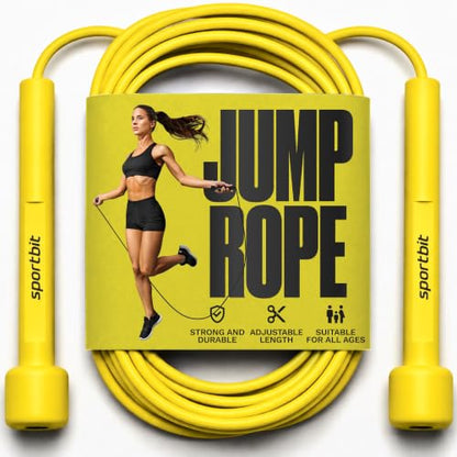 SPORTBIT Adjustable Jump Rope for Fitness and Exercise - color: Yellow