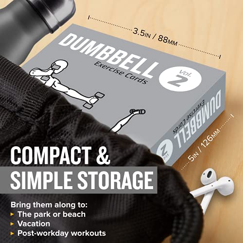 Dumbbell Workout Cards, Instructional Fitness Deck for Women & Men, Beginner Fitness Guide to Training Exercises at Home or Gym (Dumbbell, Vol 2) - style: Dumbbell Vol2