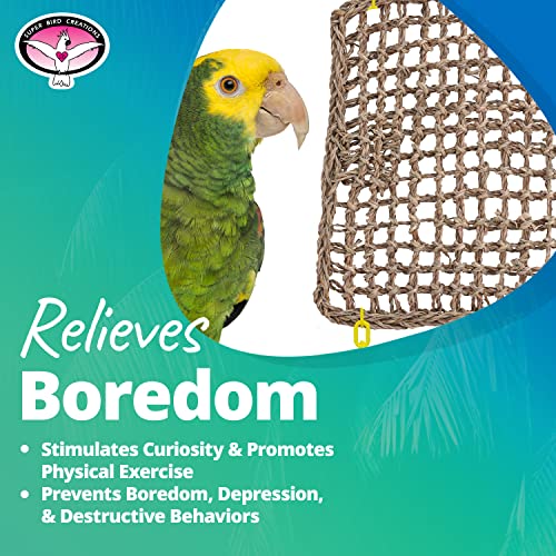 Super Bird Creations SB50007 Seagrass Mat for Cage Decor, Pet Enrichment and Boredom Relief - Versatile Toy-Making Base - Ideal for Parrots - Small to Large Birds & Reptiles - 7"x12" (1 Pack)