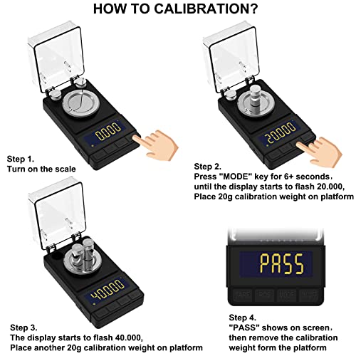 Digital Milligram Scale 50g/0.001g, Compact Mg Scale with 20g Calibration Weight and Accessories, Black Powder Scale for Reloading - color: Black