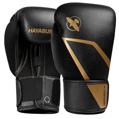 Hayabusa E1 Boxing Gloves for Men and Women - color: Black/Gold, size: 10oz