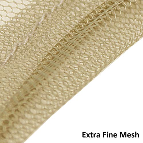 Mosquito Head Mesh Nets Gnat Face Netting for No See Ums Insects Bugs Gnats Biting Midges from Any Outdoor Activities, Works Over Most Hats Comes with Free Stock Pouches (3pcs, Khaki) - color: Khaki