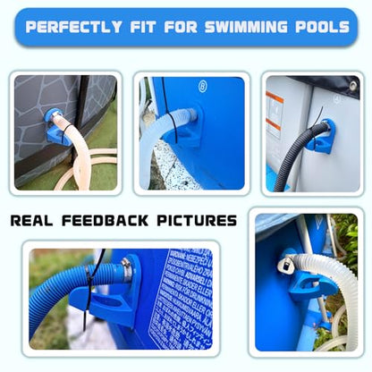 2Pcs Swimming Pool Pipe Holders, Pool Accessories, Pool Hoses for Above Ground Pools, Designed to Fit On Intex Pools - Prevent Pipe Sagging, Improve Pool Hoses Lifespan - color: 2 X [Pipe Bracket] - Blue