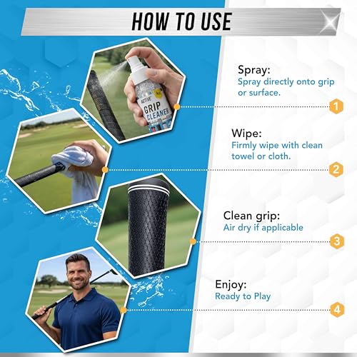 ACTIVE Grip Cleaner & Restore Spray - 2-in-1 Grip Spray for Basketball Shoes, Golf Club Cleaner, Pickleball Paddle Reset, Football Glove Boost, Volleyball Shoe Traction, Remove Oil, Dirt & Sweat - 4oz