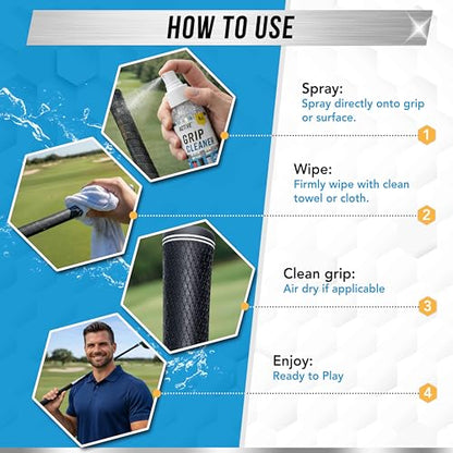 ACTIVE Grip Cleaner & Restore Spray - 2-in-1 Grip Spray for Basketball Shoes, Golf Club Cleaner, Pickleball Paddle Reset, Football Glove Boost, Volleyball Shoe Traction, Remove Oil, Dirt & Sweat - 4oz