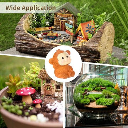 50 Pcs Mini Resin Monkey Figurine, Cute Jungle Animal Resin Miniature Ornaments for Micro Landscape, Fairy Garden, Cake Decor, Bookcase and Aquarium, Terrarium Accessories Bulk Set - style: Monkey