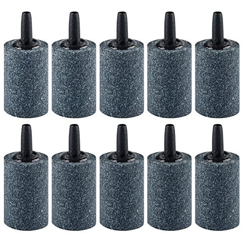 Pawfly Aquarium 1.2 Inch Air Stone Cylinder Bubble Diffuser Release Tool for Nano Air Pumps Small Buckets Fish Tanks and Outdoor Garden DWC Reservoirs, 10 Pack