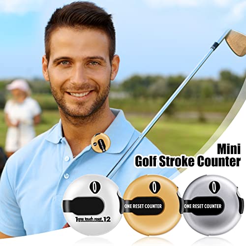 3 Pcs Golf Stroke Counter 1.2" Clip - color: Gold, Silver, White