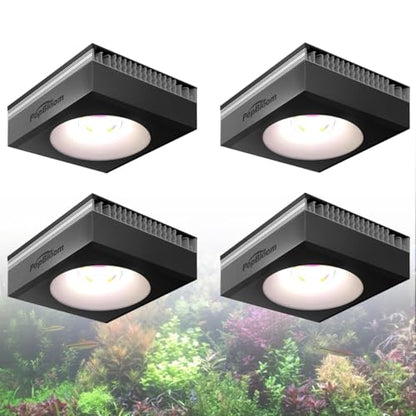 4PCS PopBloom RL90 Led Aquarium Fish Tank LED Planted Light Freshwater Aquarium Lamp for 96" 240CM Fish Tank Light with Smart APP Control - color: Black, size: Freshwater - With Hang Kit
