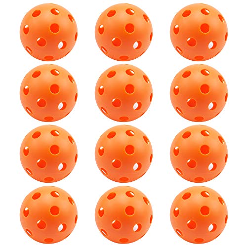 GSE Plastic Practice Baseballs, Hollow Airflow Softballs Training | 26-Holes Lightweight Balls, for Pitching, Batting, Catching for All Skill Levels, for Indoor & Outdoor Games, 2.75", 0.9 oz - color: Orange, style: 24-PACK
