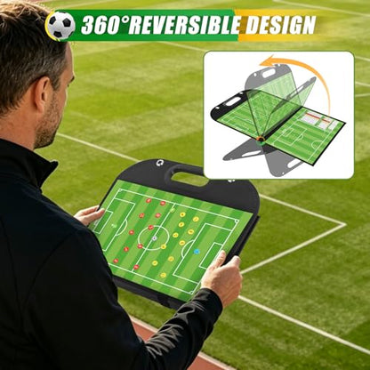 Magnetic Coaching Board Foldable Dugout Display with Carry Handle - style: Soccer