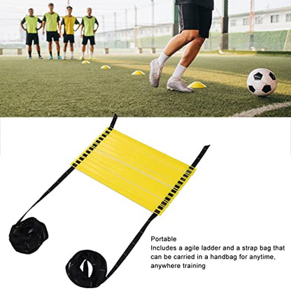 12 Rungs Agility Ladder, 236.2 X 16.3in Foldable Speed Training Ladder with Scale, Agility Training Equipment with Carry Bag for Footwork Drills