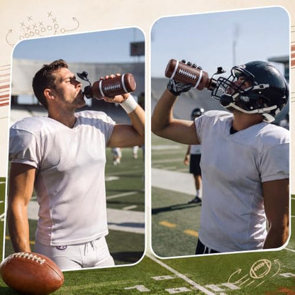 Bokon 18 Pack 20 oz Football Water Bottles Reusable Sports Bottles Bulk - style: Rugby Sports