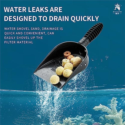 Aquarium Gravel Scooper Sand Shovel Fish Tank Tool with Slotted Scoop for Waste Removal