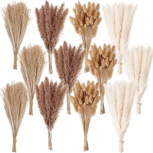 300 PCS Dried Flower Bouquet – Pampas Grass, Floral Decor for Home, Wedding, and Boho Style | Perfect for Vases, Fall, Spring, Summer, and Winter Arrangements - size: 300PCS