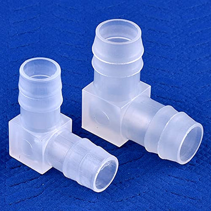 Plastic 1/2” Hose ID 90 Degree Elbow Barb Fitting, 6 Pcs Equal Barbed Joint Splicer Mender Adapter Union Adapter for Boat Aquarium - size: 1/2 Inch
