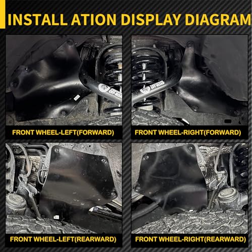 Toyota Tundra Fender Liner Splash Guard | OE Replacement Splash Shields, Compatible with Toyota Tundra Sequoia 2007-2020, Front & Rear 4-Pc Set, Durable PVC Material - color: for Tundra Sequoia 2007-2020