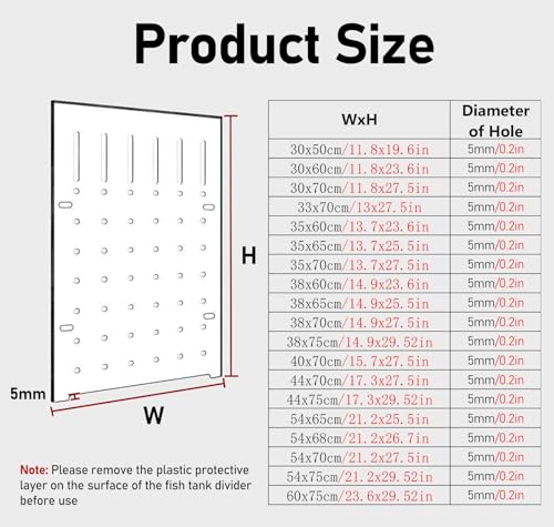 180° Aquarium Divider for Baby Fish - Clear Acrylic Separator Board for Optimal Fish Separation, Tank Organization & Easy Maintenance