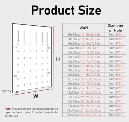 180° Aquarium Divider for Baby Fish - Clear Acrylic Separator Board for Optimal Fish Separation, Tank Organization & Easy Maintenance