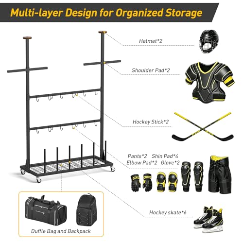 ikkle Large‑Capacity Hockey &Lacrosse Gear Drying Rack.