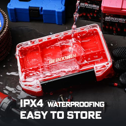 Geinxurn IPX4 Waterproof Small Storage Parts Organizer, Small Parts Case with Removable Dividers, Screwdriver Bit Set Box(2 Boxes)