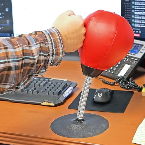 Fairly Odd Novelties Desktop Punching Bag Stress Relief Boxing Novelty Gag White Elephant Gift.